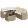 vidaXL Set canapele de grădină cu perne, 6 piese, bej, poliratan