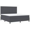 vidaXL Pat cu arcuri cu headboard Gri &icirc;nchis și alb 180 x 200 cm