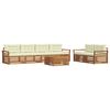 vidaXL Set de canapele de exterior 7 buc. Natural și Crem