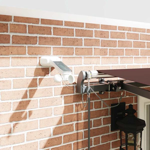 vidaXL Copertina retractabilă automat cu LED-uri, maro, 400x300 cm