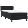 vidaXL Pat box spring cu saltea, negru, 100x220 cm, catifea