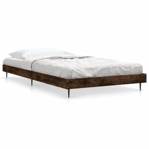 vidaXL Cadru pat fără saltea stejar fumuriu, 90x190 cm, lemn prelucrat