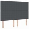 vidaXL Pat cu arcuri cu headboard Gri &icirc;nchis și alb 160 x 200 cm