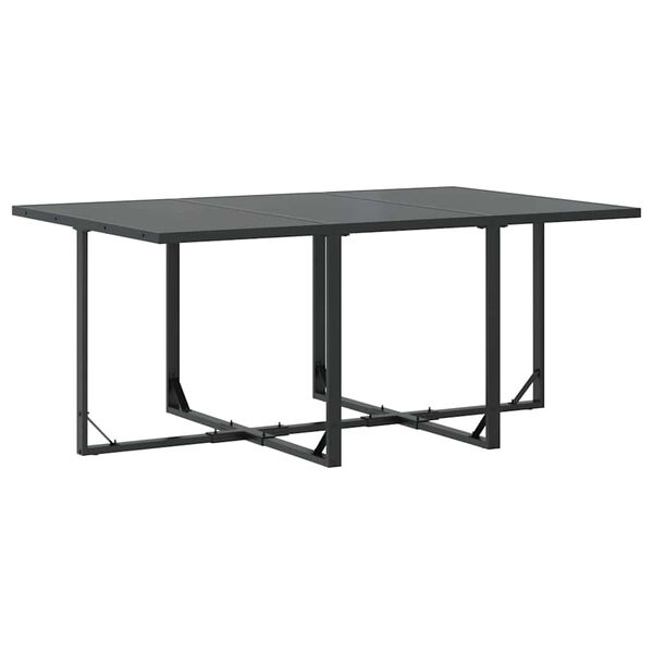 vidaXL Set de masă pentru grădină 11 pcs Negru Oțel