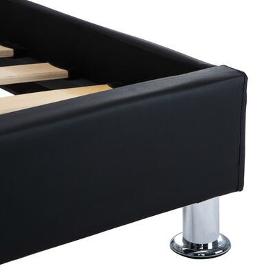 vidaXL Cadru de pat cu LED, negru, 90 x 200 cm, piele artificială