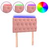 vidaXL Tăblie de pat cu LED, roz, 80x7x78/88 cm, catifea