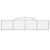 vidaXL Coșuri gabion arcuite, 2 buc., 300x30x60/80 cm, fier galvanizat