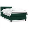 vidaXL Pat box spring cu saltea, verde &icirc;nchis, 100x220 cm, catifea