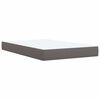 vidaXL Pat box spring cu saltea, gri, 120x200 cm, piele ecologică