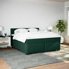 vidaXL Pat box spring cu saltea, verde &icirc;nchis, 200x200 cm, catifea