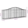 vidaXL Coș gabion arcuit 200x30x60/80 cm fier galvanizat