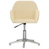 vidaXL Scaune de bucătărie pivotante, 2 buc., crem, material textil