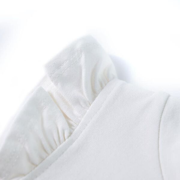 Tricou pentru copii, m&acirc;neci cu volane, ecru, 140