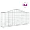 vidaXL Coșuri gabion arcuite 4 buc, 200x30x80/100cm, fier galvanizat