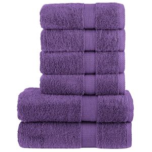 vidaXL Set de prosoape premium SOLUND, 6 piese, violet, 600 g/m&sup2;