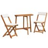 vidaXL Set bistro 3 pcs Maro lemn masiv de acacia
