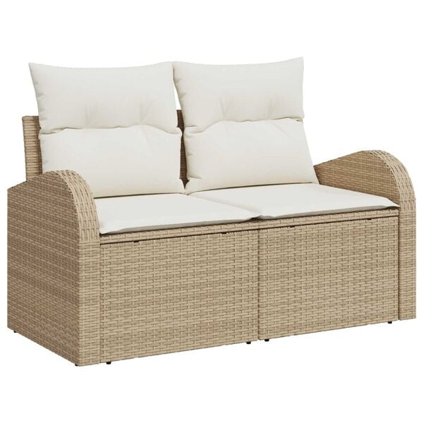 vidaXL Set de canapele pentru grădină 6 pcs Bej Rattan poli