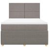vidaXL Pat box spring cu saltea, gri taupe, 160x200 cm material textil