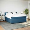 vidaXL Pat box spring cu saltea, albastru, 180x200 cm, catifea