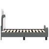 vidaXL Cadru de pat pentru copii cu spătar Gri deschis 70 x 140 cm PU