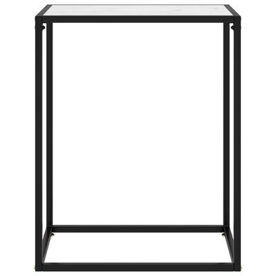vidaXL Masă consolă, alb, 60x35x75 cm, sticlă securizată