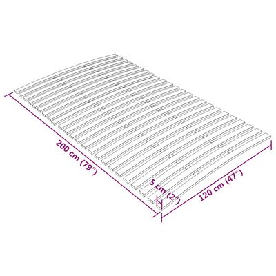 vidaXL Bază de pat cu șipci, 24 șipci, 120x200 cm