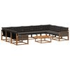 vidaXL Set de canapele de exterior cu pernă 10 pcs Natural și Negru