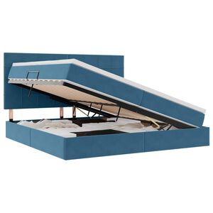 vidaXL Pat cu saltea și spațiu de depozitare 200 x 200 cm Catifea