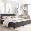 vidaXL Cadru pat continental, gri, 200x200 cm, material textil