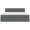 vidaXL Pat cu saltea și LED cu saltea Gri &icirc;nchis 180 x 200 cm țesătură
