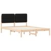 vidaXL Cadru de pat cu tăblie tapițată cu headboard Negru 140 x 190 cm