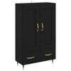 vidaXL Bufet Stejar Negru 69,5 x 31 x 115 cm Lemn prelucrat