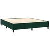 vidaXL Pat box spring cu saltea, verde &icirc;nchis, 160x200 cm, catifea