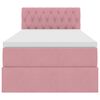 vidaXL Pat cu storage cu saltea cu headboard Roz 90 x 200 cm Catifea