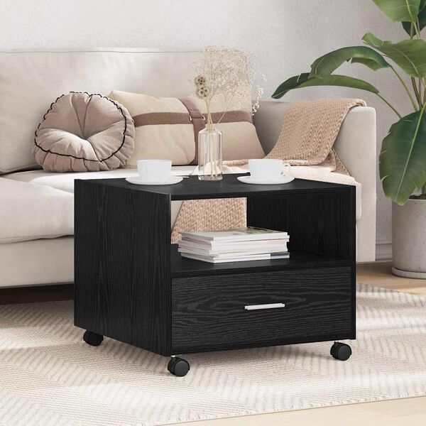 vidaXL Masă de cafea Stejar Negru 55 x 55 x 45cm Lemn compozit