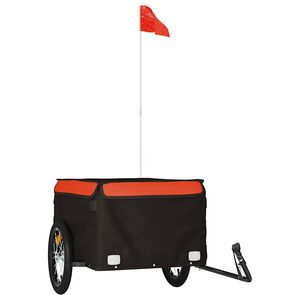 vidaXL Remorcă pentru biciclete, negru și portocaliu, 45 kg, fier