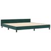 vidaXL Pat cu arcuri cu headboard Verde &icirc;nchis 200 x 200 cm Catifea