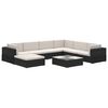 vidaXL Set mobilier de grădină cu perne, 8 piese, negru, poliratan
