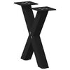 vidaXL Picioare pentru măsuță de cafea &icirc;n formă de X, 2 buc., negru, 37x(30-31) cm, oțel