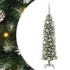 vidaXL Copac Artificial Slăb de Crăciun Verde și alb 120 cm