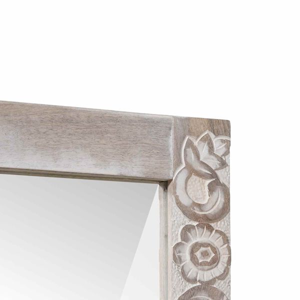 vidaXL Oglindă pentru baie Alb 70 x 50 x 2,5 cm Lemn de mango solid