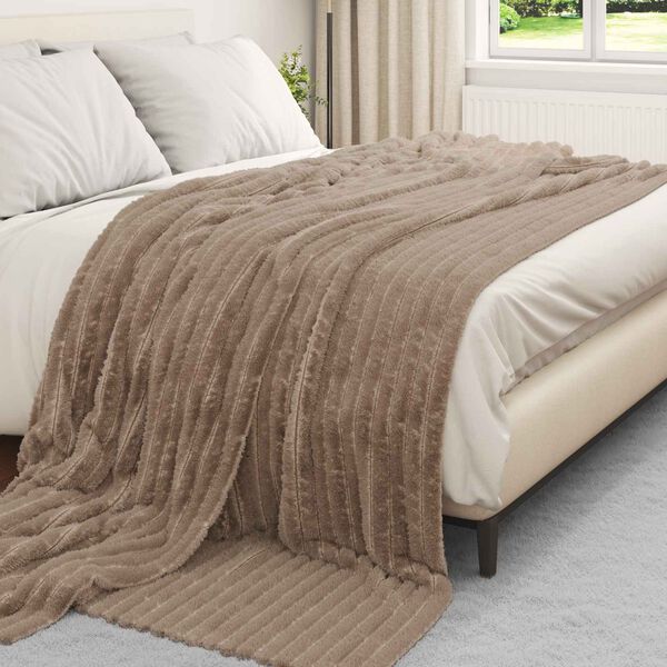 vidaXL Pătura de aruncat Culoare Cămilă 240 x 220 cm Molton