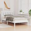 vidaXL Cadru de pat cu headboard Alb 90 x 200 cm Lemn de pin masiv