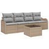 vidaXL Set de canapele pentru grădină cu pernă Manual 5 pcs Bej și gri