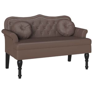 vidaXL Bancă Chesterfield Maro 120.5 x 65 x 75 cm Piele artificială