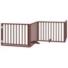 vidaXL Poartă de acces pentru c&acirc;ini cu ușă pliabilă, 4 panouri, maro, 320 cm, lemn de plop
