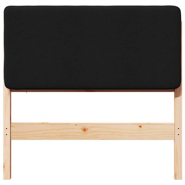 vidaXL Tăblie tapițată Maro și negru 80 cm Lemn de pin masiv