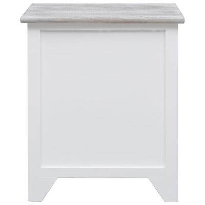 vidaXL Noptieră, alb, 38 x 28 x 45 cm, lemn de paulownia