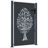 vidaXL Poartă de grădină antracit 100x150 cm oțel model copac