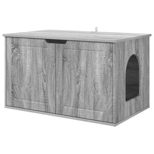 vidaXL Casa pentru pisici Gri Sonoma 85 x 55 x 50,5 cm Lemn prelucrat